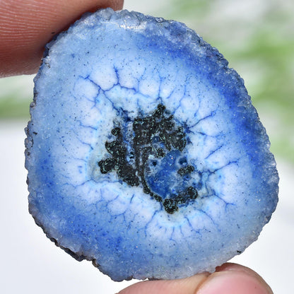 Blue Solar Quartz Crystal Stone – Round Cabochon for Wire Wrapping