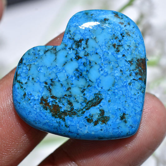 Natural Heart Shape Wild Horse Turquoise Stone - Blue Turquoise Gemstone for Jewelry Making