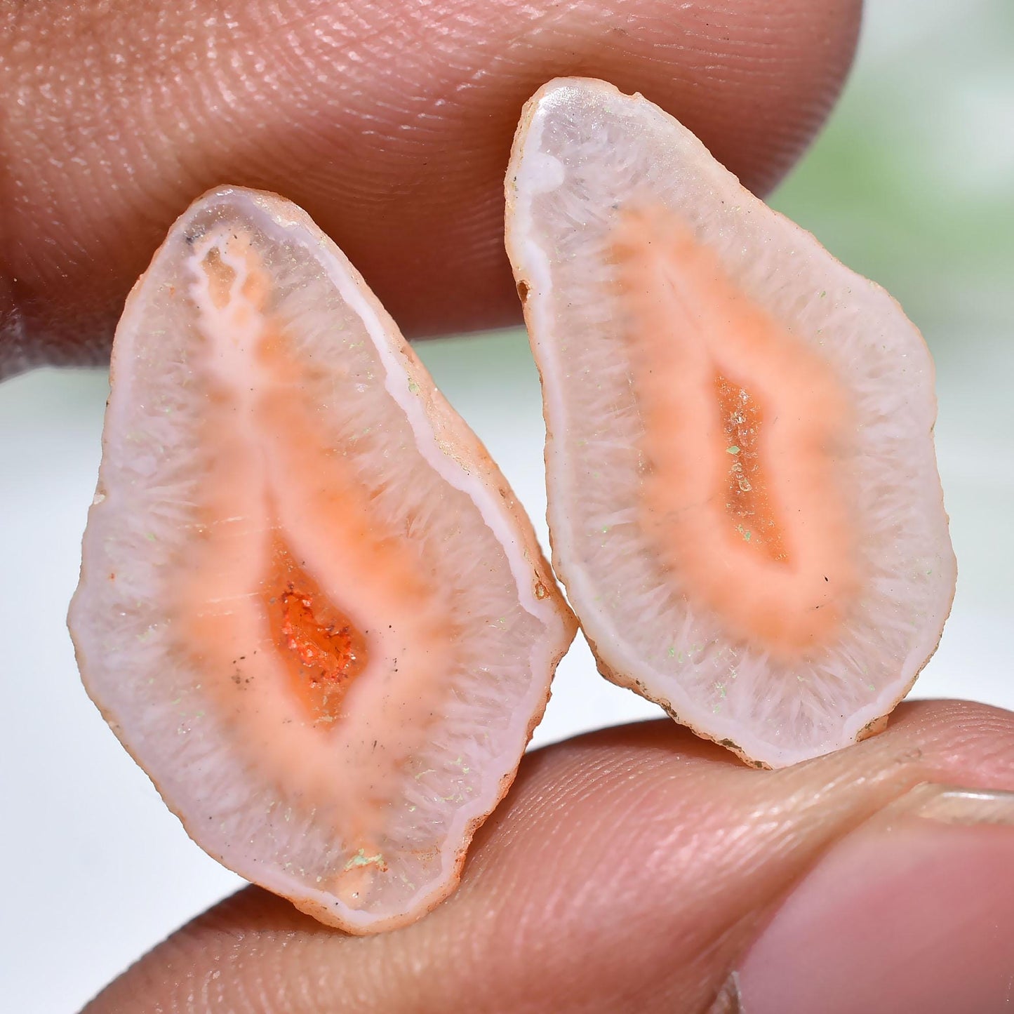 Fancy Window Druzy Solar Quartz Pair | Stalactite Slice Earrings