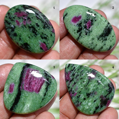 Natural Ruby Zoisite Cabochon - Mix Shaped Smooth Polished Stone For Pendant Making