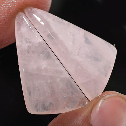 Natural Rose Quartz Crystal Cabochon Pairs – Matching Pink Quartz Stones for Earring Making