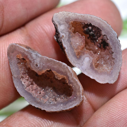 Brown Solar Quartz Gemstone Pair – Window Druzy Solar Slice Pairs for DIY Earrings & Handmade Jewelry