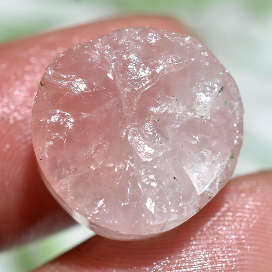 Natural Round Shaped Rose Quartz Druzy Stone – Loose Rose Quartz Gemstone for Pendant Making