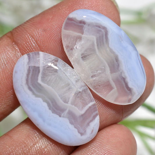 Blue Lace Agate Earring Pairs – Matched Semi-Precious Gemstone Pairs for Jewelry Making | Wholesale