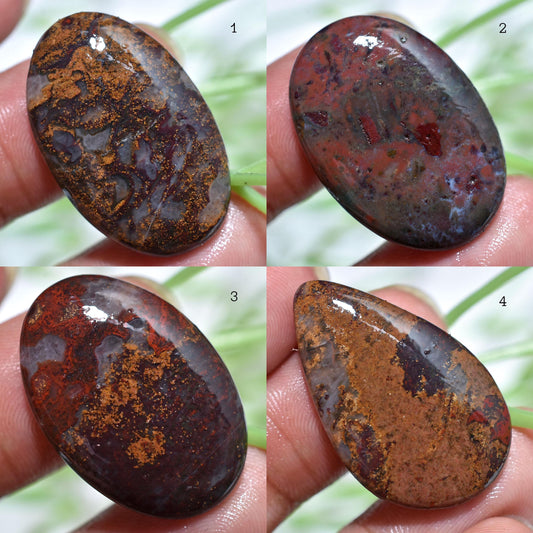 Amazing Bloodstone Cabochon - Natural Oval & Pear Loose Gemstone for Jewelry