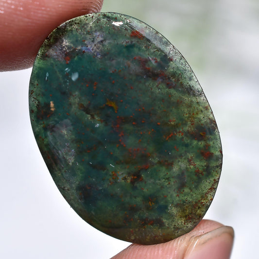 Moss Agate Cabochon – Oval Shaped Smooth Polished Gemstone for Custom Jewelry & Pendant Making