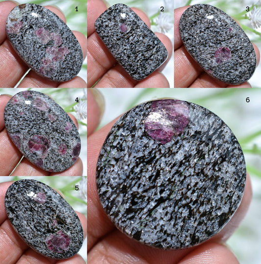 Natural Ruby Fall Gemstone - Smooth Flat Back Ruby Cabochon for Jewelry Making