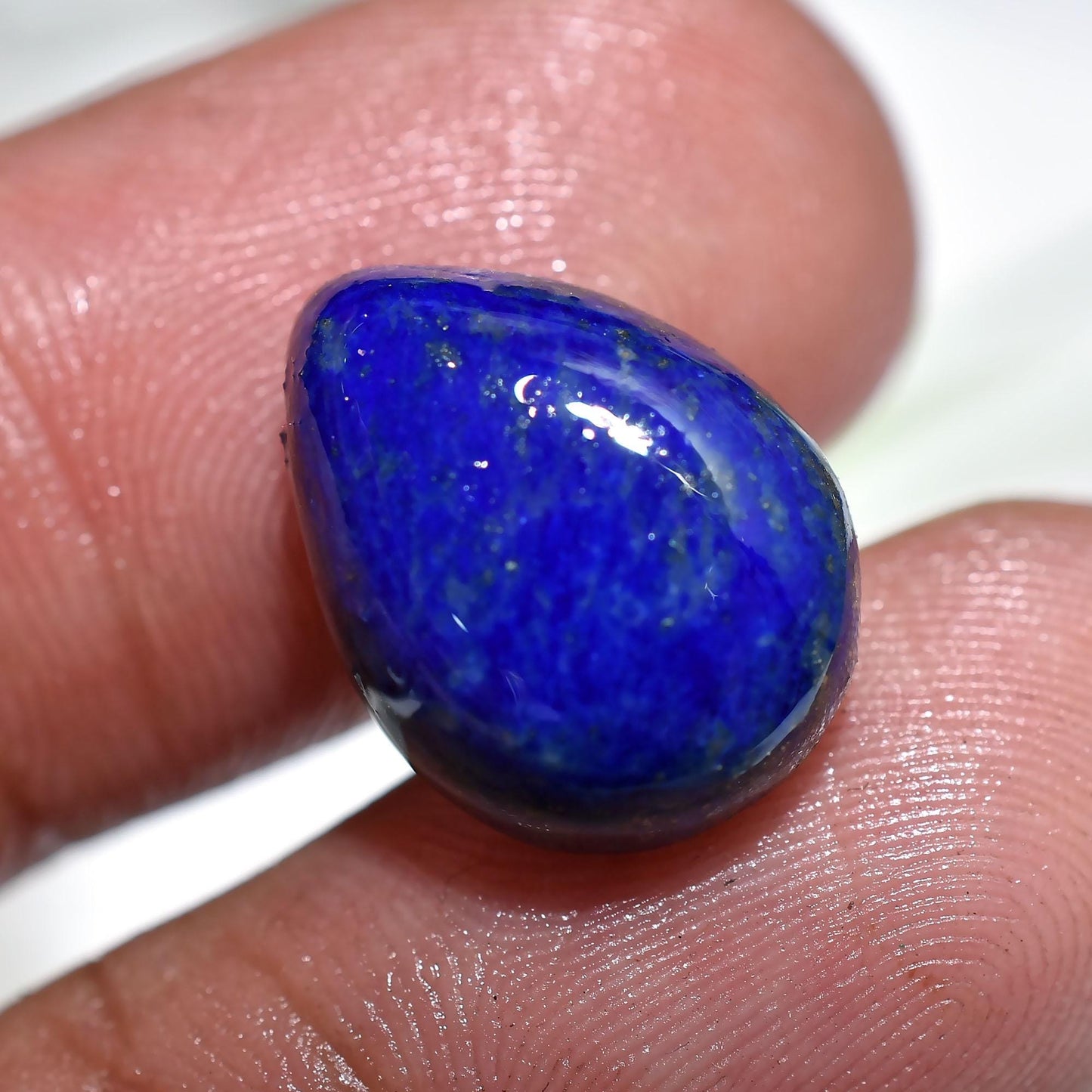 Natural Lapis Lazuli Cabochon, Pear Shaped Smooth Flat Back Stone for Custom Jewelry, Wholesale Loose Crystals for Pendant Making