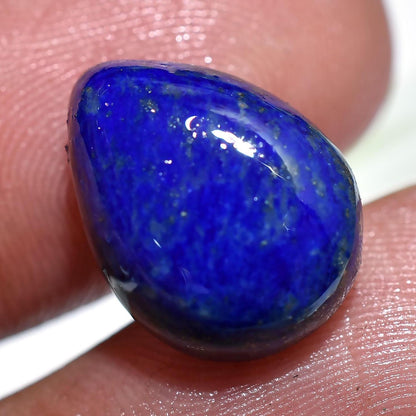 Natural Lapis Lazuli Cabochon, Pear Shaped Smooth Flat Back Stone for Custom Jewelry, Wholesale Loose Crystals for Pendant Making