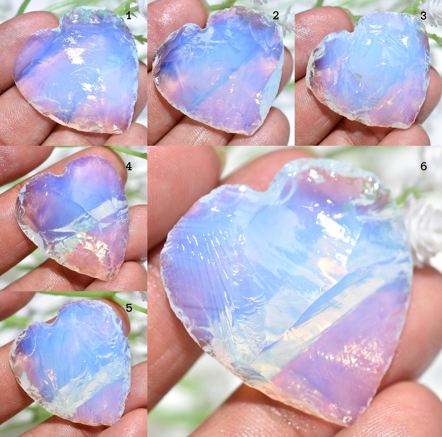 Beautiful OPALITE Heart Crystal Stone – Blue Opalite Cabochon Wholesale Loose Opalite Lot