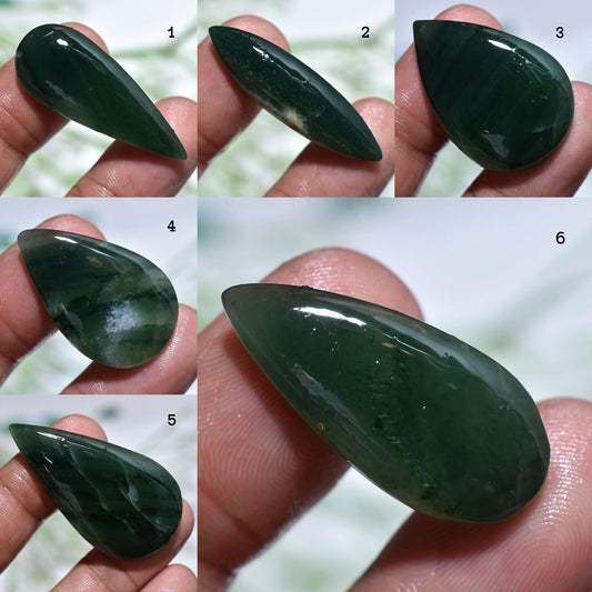 Wholesale Green Jade Gemstone Cabochons, Natural Jade Green Stone for Pendant, Mix Shape Smooth Crystal Jewelry For Wire Wrapping Jewelry