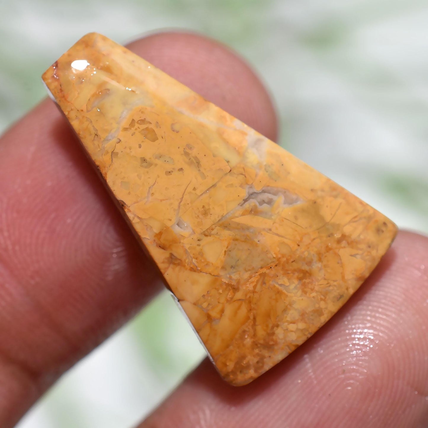 Natural Maligano Jasper Stone – Yellow Jasper Cabochon in Fancy Shape for Jewelry Making