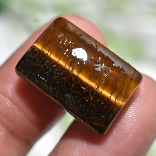 Natural Tiger Eye Cabochon - Golden Rectangle Gemstone for Pendants | Wholesale Available