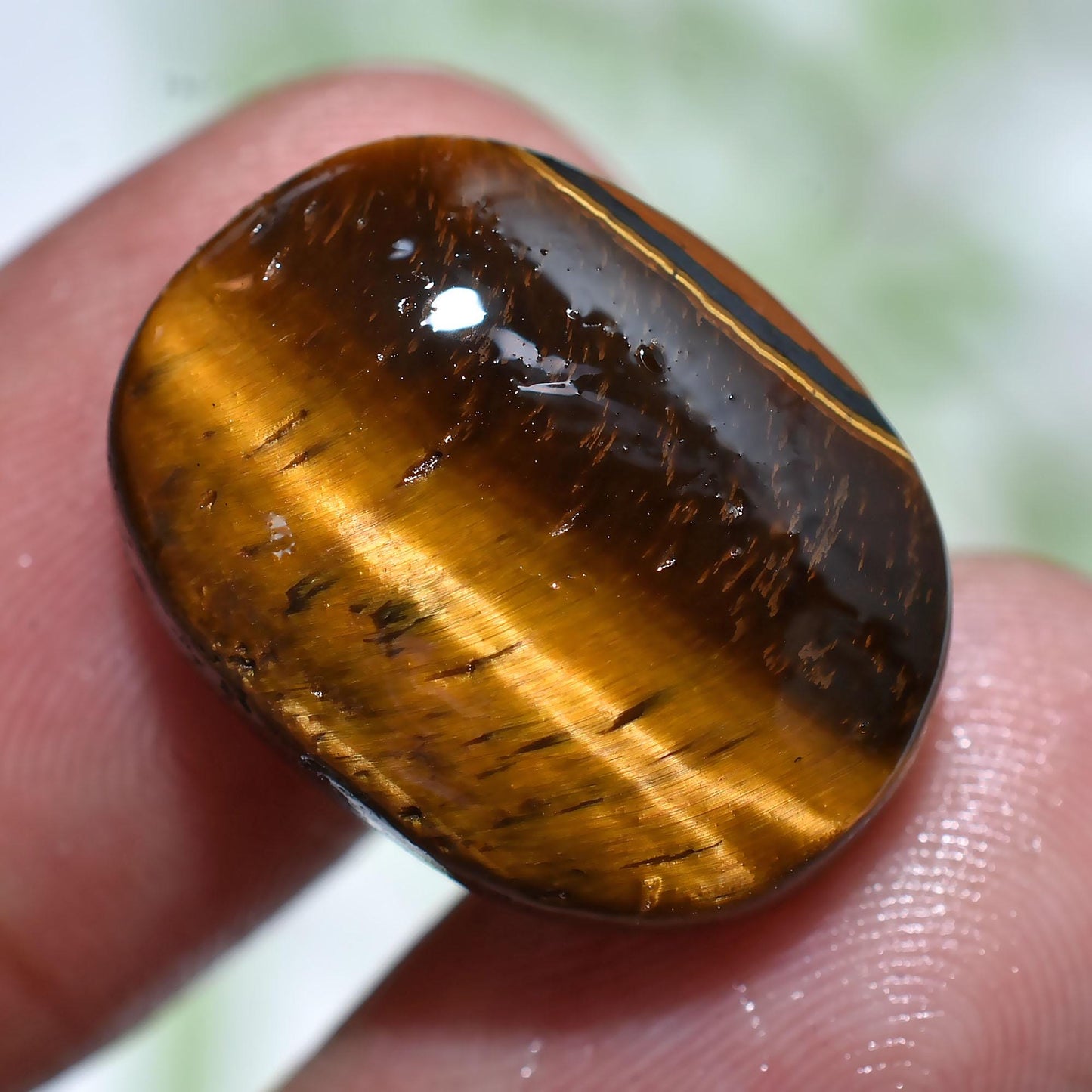 Top Quality Tiger Eye Gemstone - Natural Brown Yellow Flashy Loose Cabochon for Jewelry, Oval Shape Tiger Eye Crystal for Small Ring Making