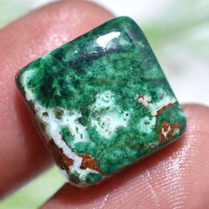 Green Chrysocolla Cabochon – Small Square Loose Gemstone Chrysocolla for Pendant Making