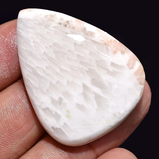 Natural Peach Scolecite Cabochon – Pear Shaped Smooth Gemstone at Wholesale Prices