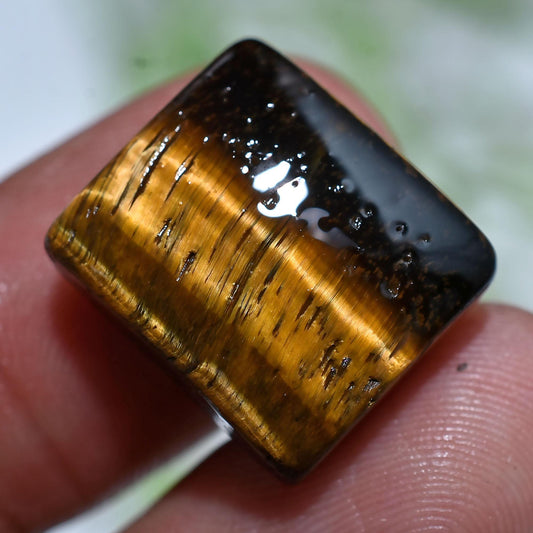 Golden Tiger Eye Gemstone | Square Smooth Polished Cabochon for Jewelry