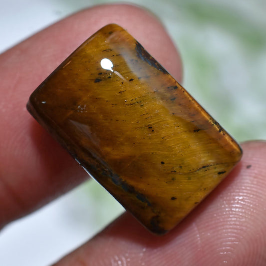 Natural Golden Tiger Eye Gemstone | Rectangle Smooth Cabochon for Jewelry