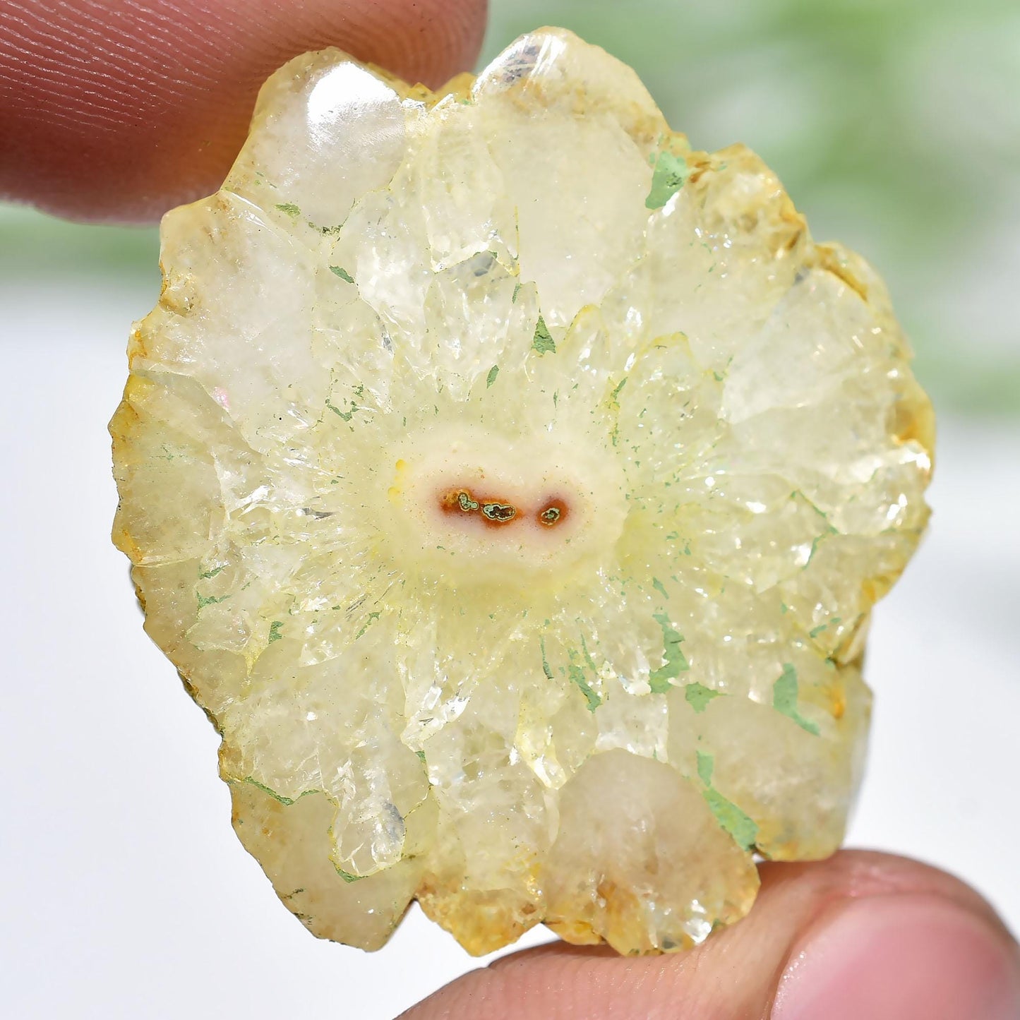 Solar Quartz Flat Back Cabochon - Yellow Druzy Quartz for Jewelry Making