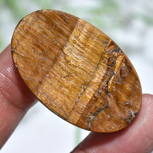 Unique Rough Tiger Eye Gemstone – Oval Cabochon for Wire Wrapping & Pendants