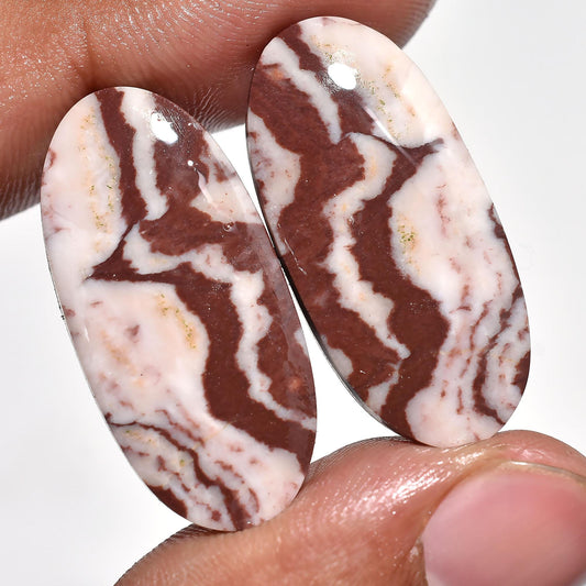 Matched Coconut Jasper Cabochon Pairs – Mixed Shape Flat Back Stones for Earrings | Wholesale Gemstone Pairs