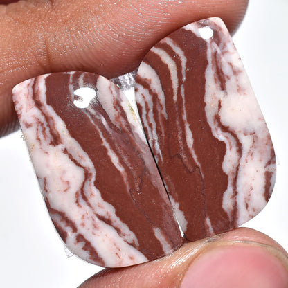 Matched Coconut Jasper Cabochon Pairs – Mixed Shape Flat Back Stones for Earrings | Wholesale Gemstone Pairs