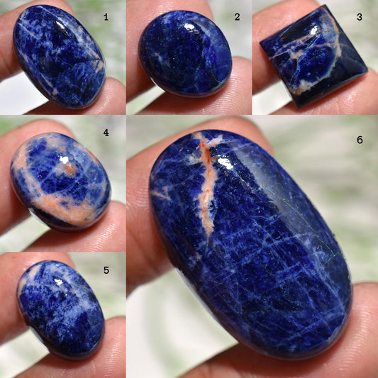 Natural Blue Sodalite Cabochon - Oval & Square Loose Stones for Jewelry Making