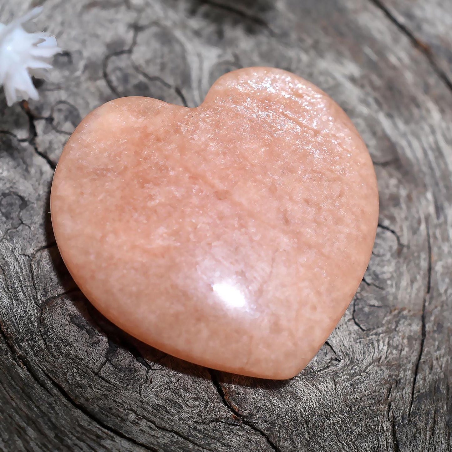 Amazonite Cabochons, Peach Heart-Shaped Amazonite Crystal