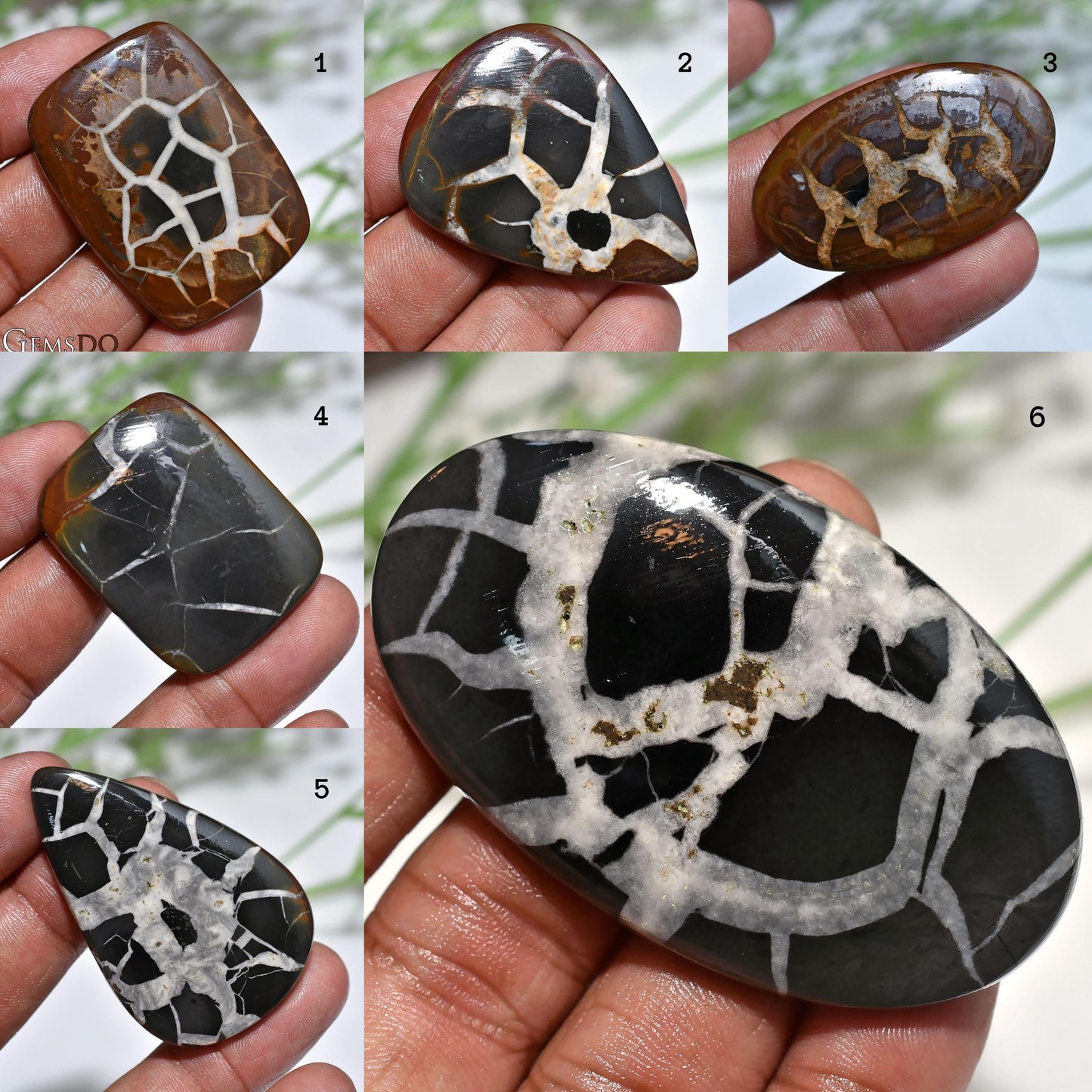 Septarian Cabochon Gemstone – Polished Dragon Stone for Pendant Creation, Unique Wholesale Gem