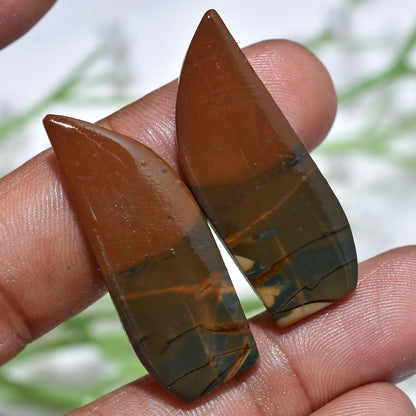 Bloodstone Earring Pair – Matching Cabochon Gemstones for Gifts