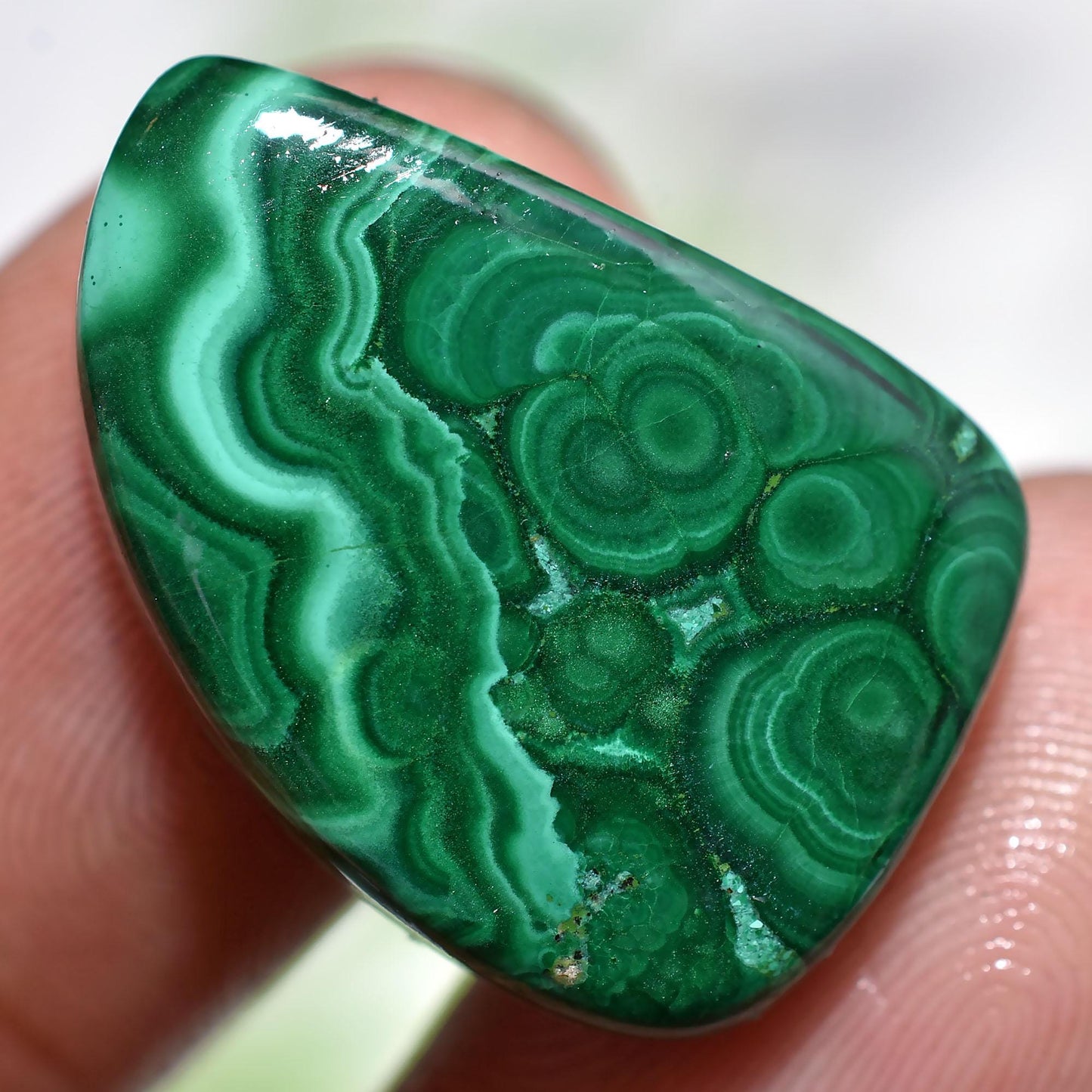 Green Malachite Slice Cabochon – Natural Fancy Flatback Gemstone for Pendants