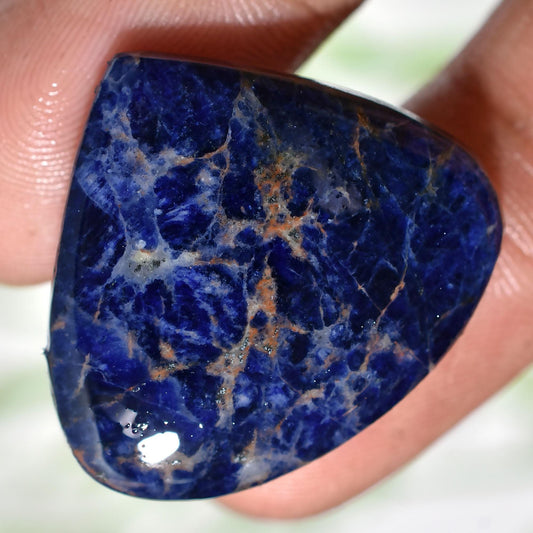 Sodalite Crystal Stone | Blue Heart-Shaped Cabochon for Jewelry