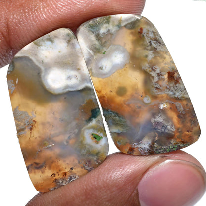 Ocean Jasper Cabochon Earring Pair | Multicolor Gemstone Matching Stones