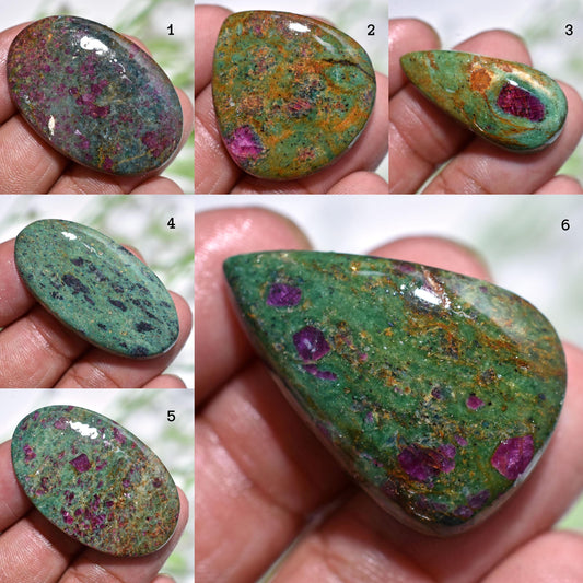 Ruby Fuchsite Cabochon Wholesale | Pear & Oval Shaped Loose Gemstone