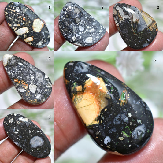 Natural Maligano Jasper Gemstone Cabochon - Loose Cabochons for Jewelry Making & Healing Stones