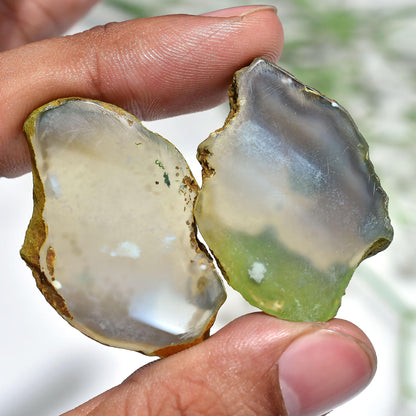 Beautiful Window Druzy Gemstone Pair – Brown Agate Stalactite Slice for Earrings, Wholesale