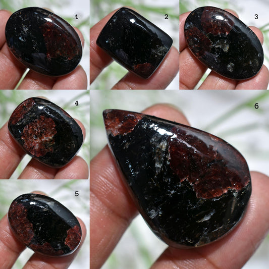 Natural Ruby Tourmaline Cabochon - Mixed Shape Polished Gemstone for Jewelry | Wholesale Loose Stone