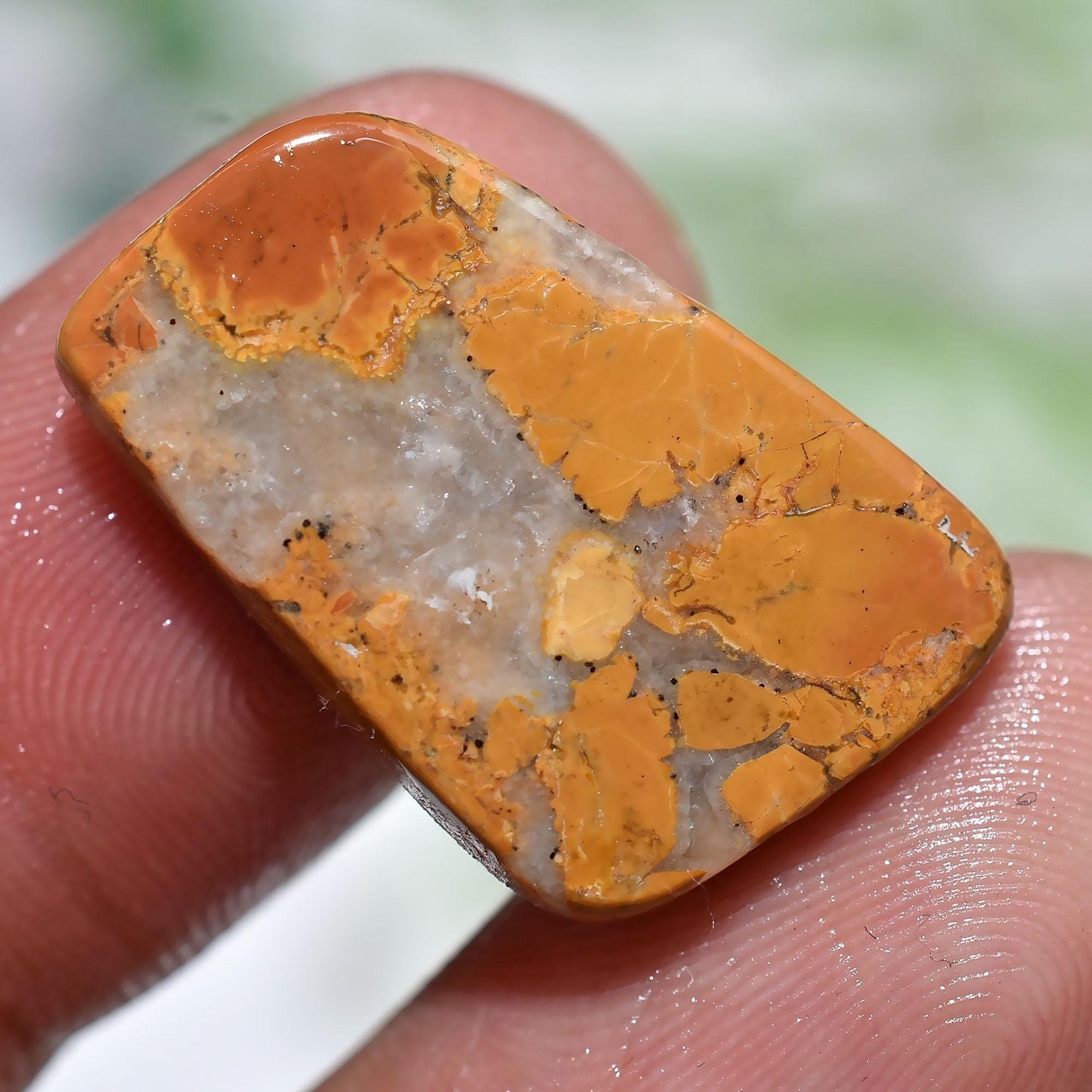 Maligano Jasper Loose Cabochon – Handmade Flatback Smooth Stone for Pendant Making