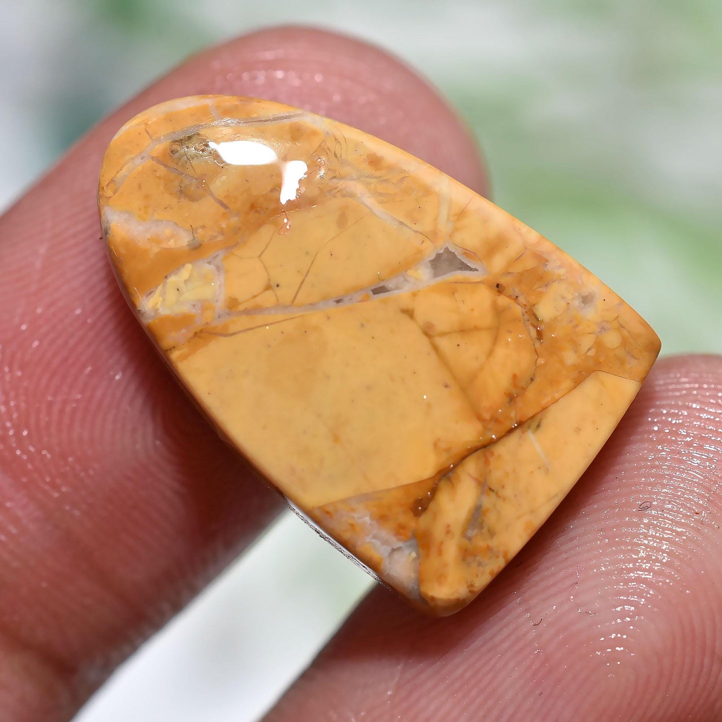 Maligano Jasper Gemstone - Natural Yellow Maligano Jasper Cabochon for Pendant Jewelry | Loose Gemstone for Collection