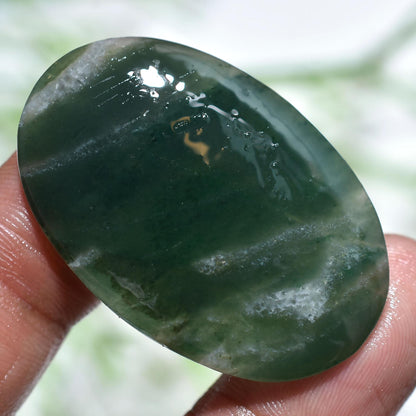 Natural Green Jade Gemstone – Oval Smooth Polished Cabochon for Jewelry, Wholesale