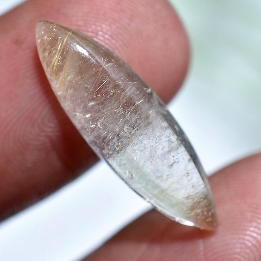 Marquise Golden Rutile Gemstone – Unique Crystal Slice for DIY Jewelry