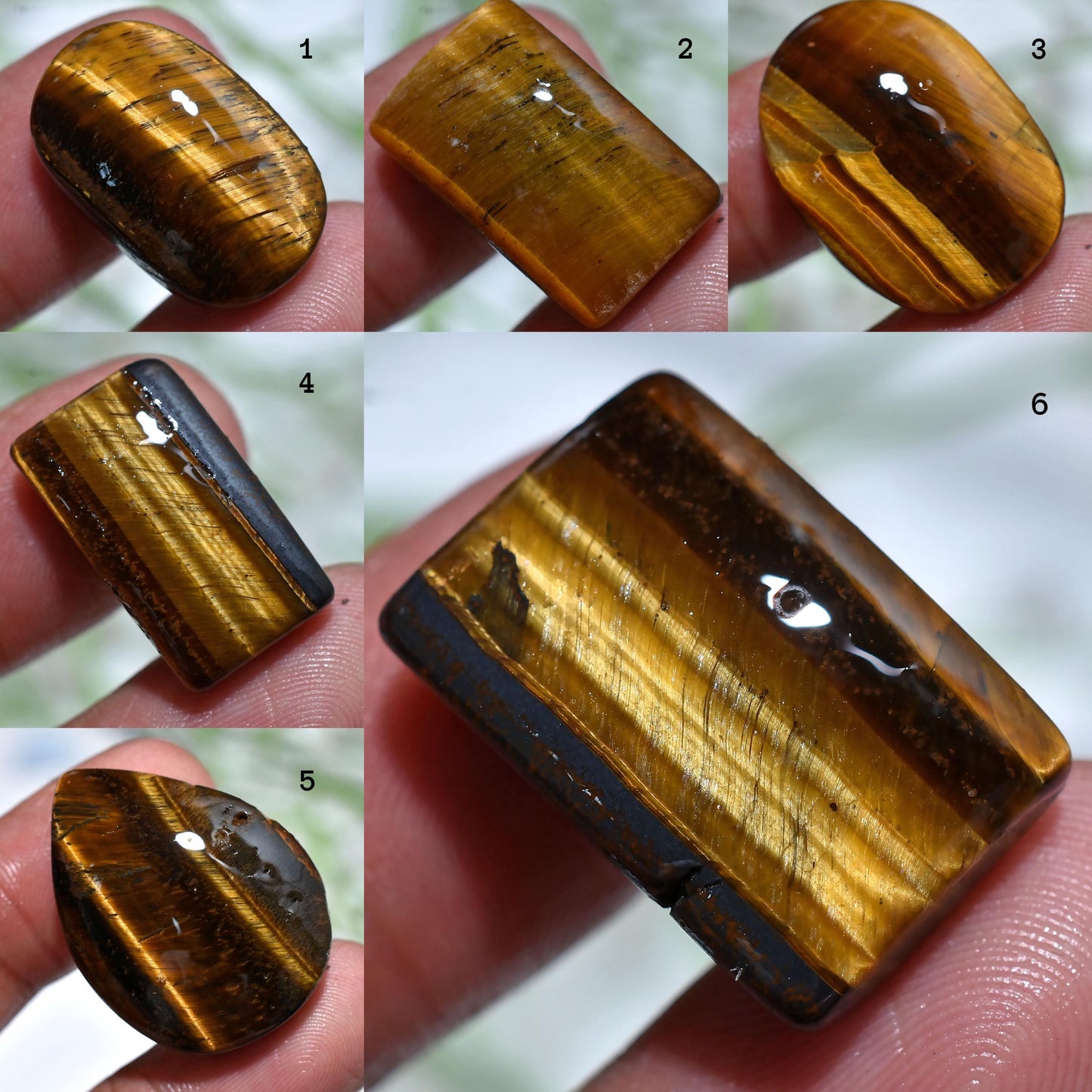 Natural Tiger Eye Cabochon | Mixed Shaped Polished Stones for Jewelry