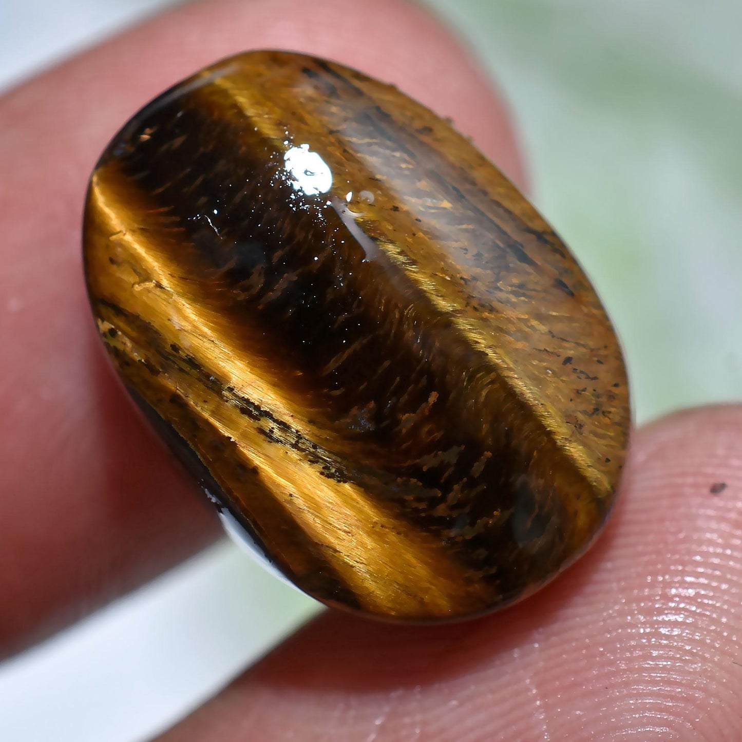 High-Quality Golden Tiger Eye Gemstone | Oval Brown-Yellow Cabochon for Jewelry