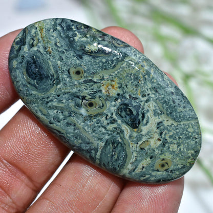 Star Galaxy Jasper Gemstone - Oval Smooth Flat Back Stone, Wholesale Polished Stone