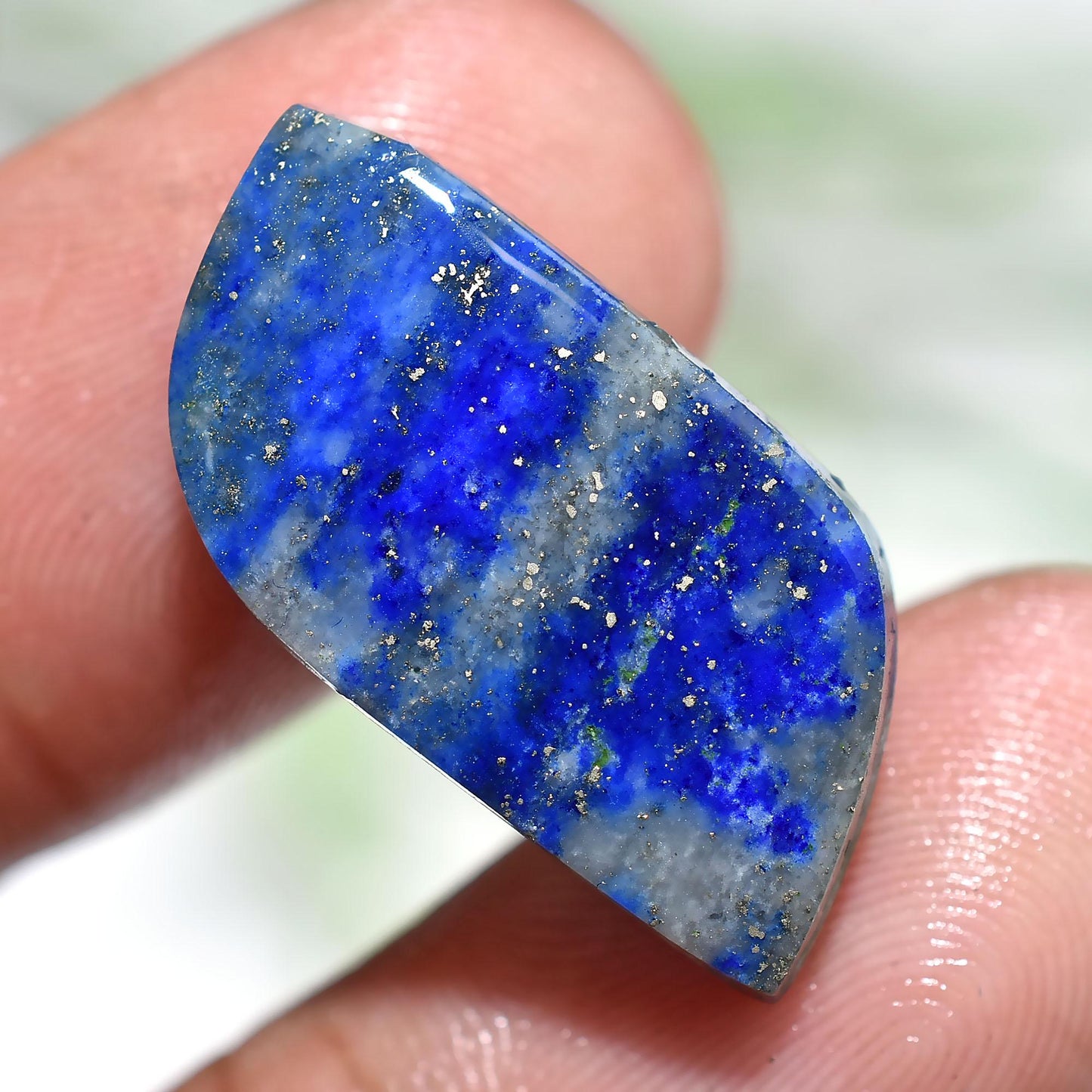 Lapis Lazuli Pendant - Blue Fancy-Shaped Gemstone with Silver Texture | Wholesale Flatback Cabochon