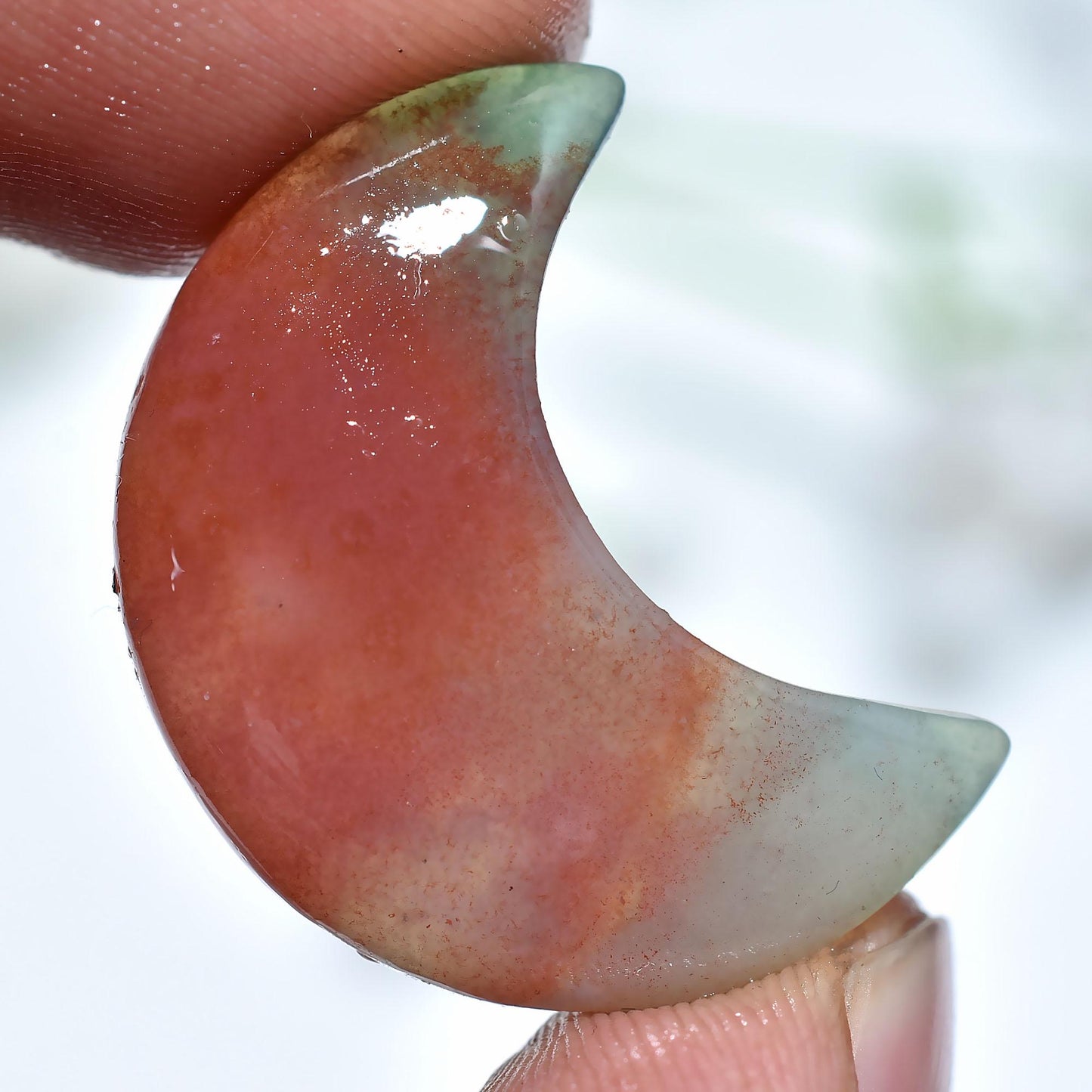 Half Moon Agate & Jasper Gemstones – Crystal Carving Cabochons for Pendants