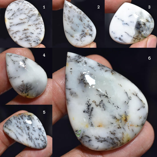 Natural Dendrite Opal Cabochon - Large Dendritic Opal, Mixed Shape Loose Stone