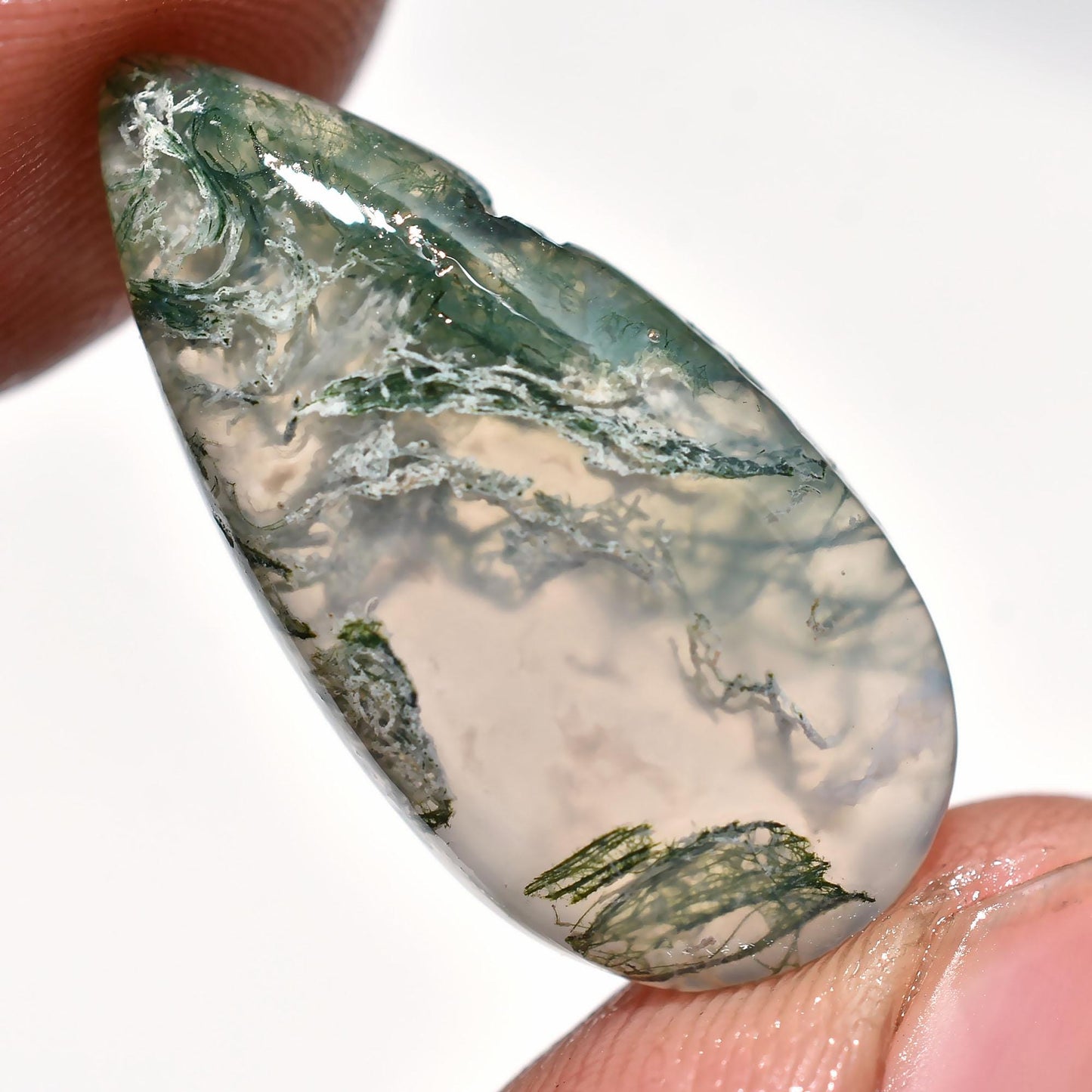 Designer Moss Agate Cabochon – Indonesian Moss Agate Gemstone for Pendant Jewelry