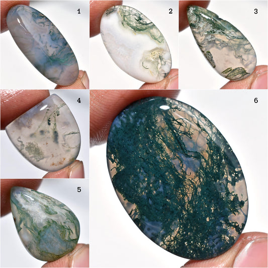 Designer Moss Agate Cabochon – Indonesian Moss Agate Gemstone for Pendant Jewelry