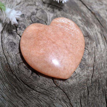 Amazonite Cabochons, Peach Heart-Shaped Amazonite Crystal